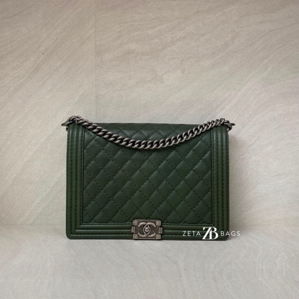 Chanel Boy 30 Lambskin Olive GHW