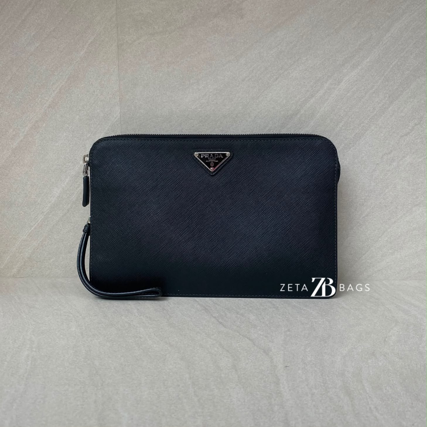 Prada Clutch Saffiano Black SHW