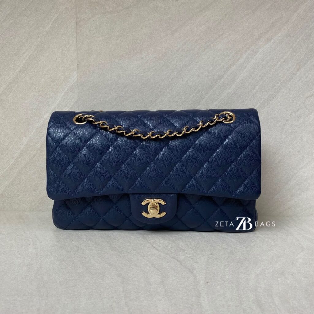 Chanel Classic Medium D.FLap Caviar Navy LGHW