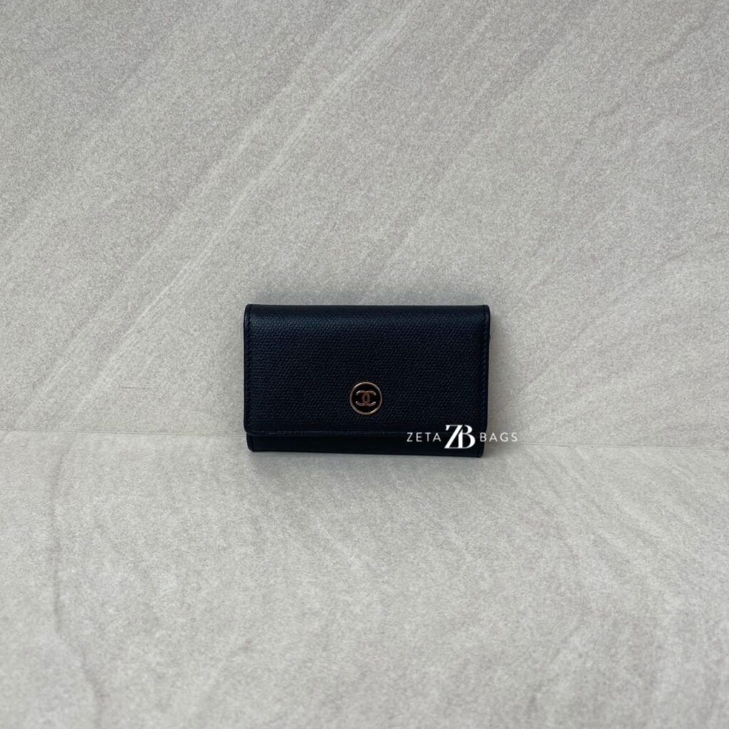 Chanel Flap Key Holder Black GHW
