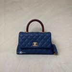 Chanel Small Coco Handle Caviar Blue GHW