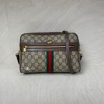 Gucci Ophidia Camera Shoulder GG Supreme Dark Brown GHW