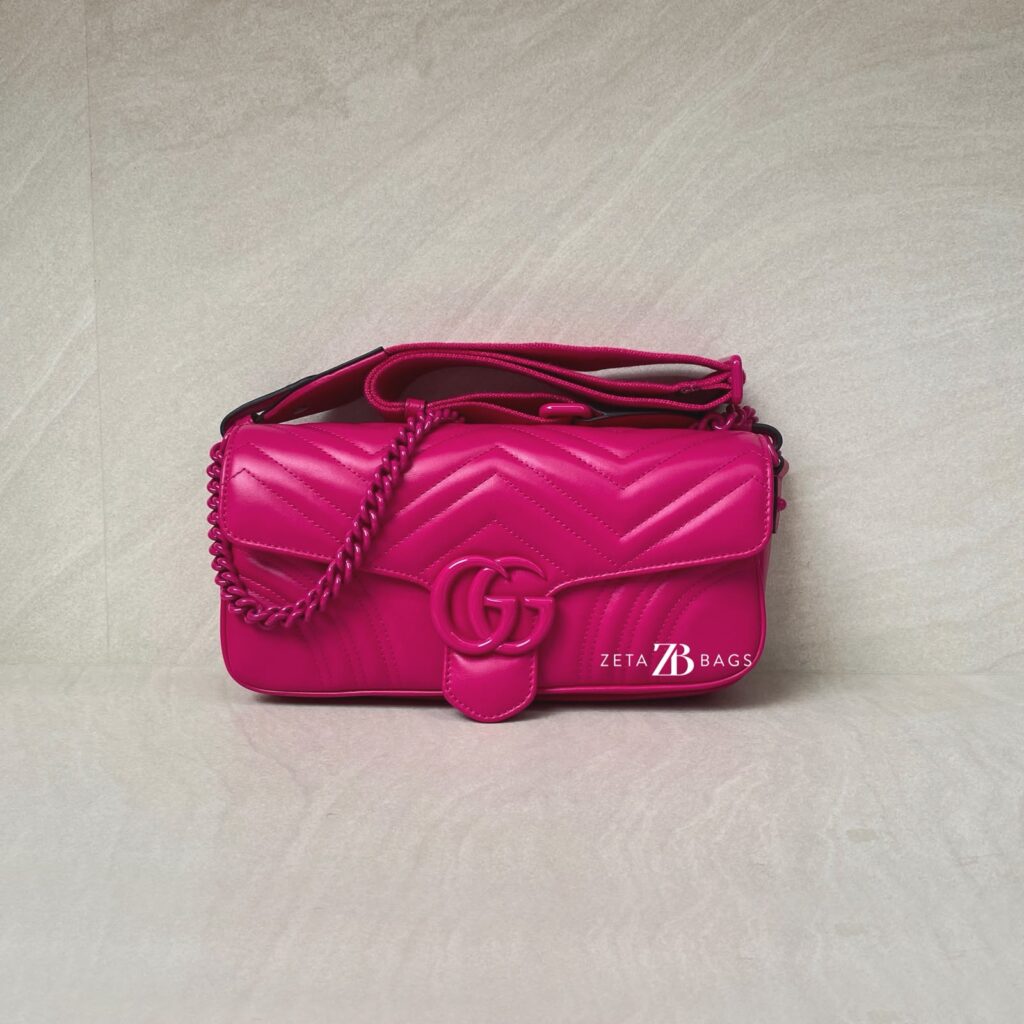 Gucci GG Marmont Shoulder All Fucshia