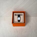 Hermes Cape Cod Automatique Embossed Croco Noir Strap PHW