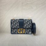 Dior Montaigne 30 Canvas Blue Oblique GHW