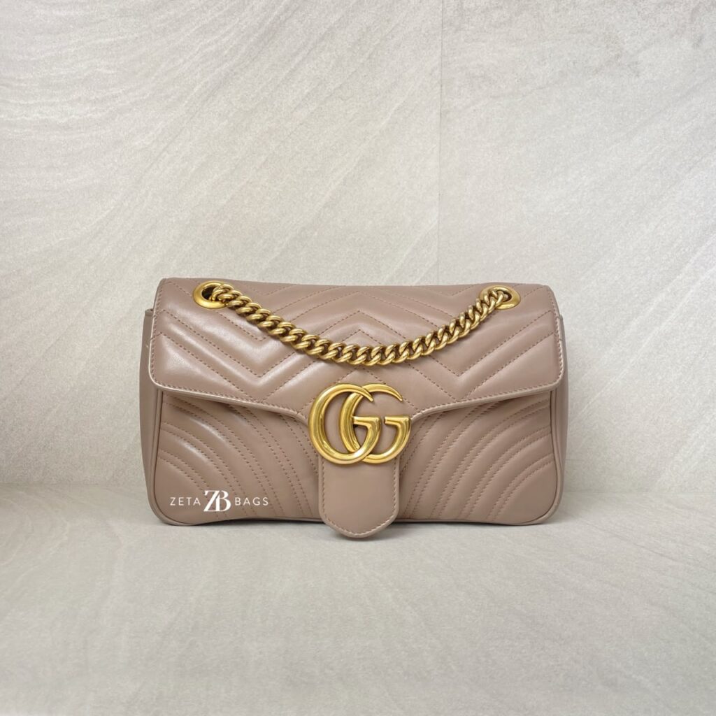 Gucci Marmont Flap Small Nude GHW