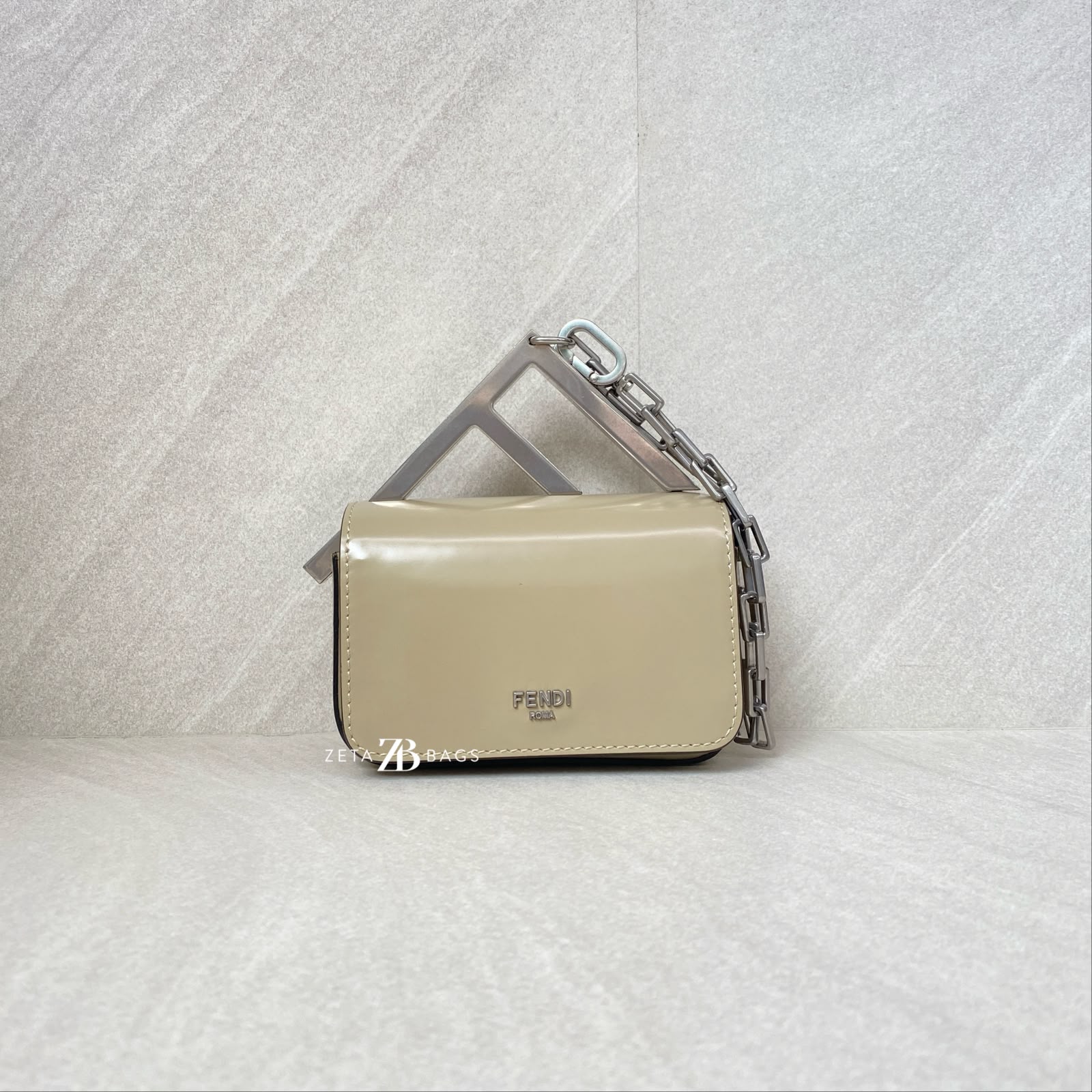 Fendi Nano First Sight Shiny Calfskin Beige SHW
