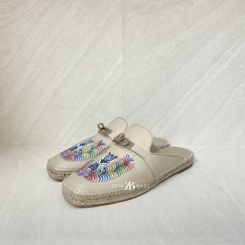 Hermes Feria Espadrilles White Eraser/Multicolor PHW