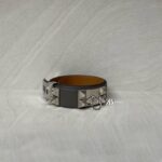 Hermes Collier De Chein Belt Gris Tourterelle PHW