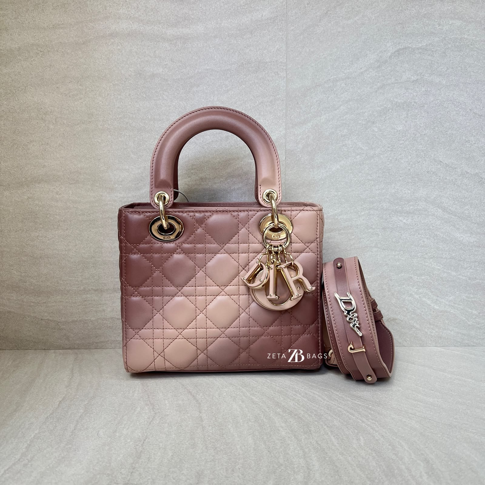 Dior Lady Dior Small Gradient Lambskin Nude Mauve LGHW