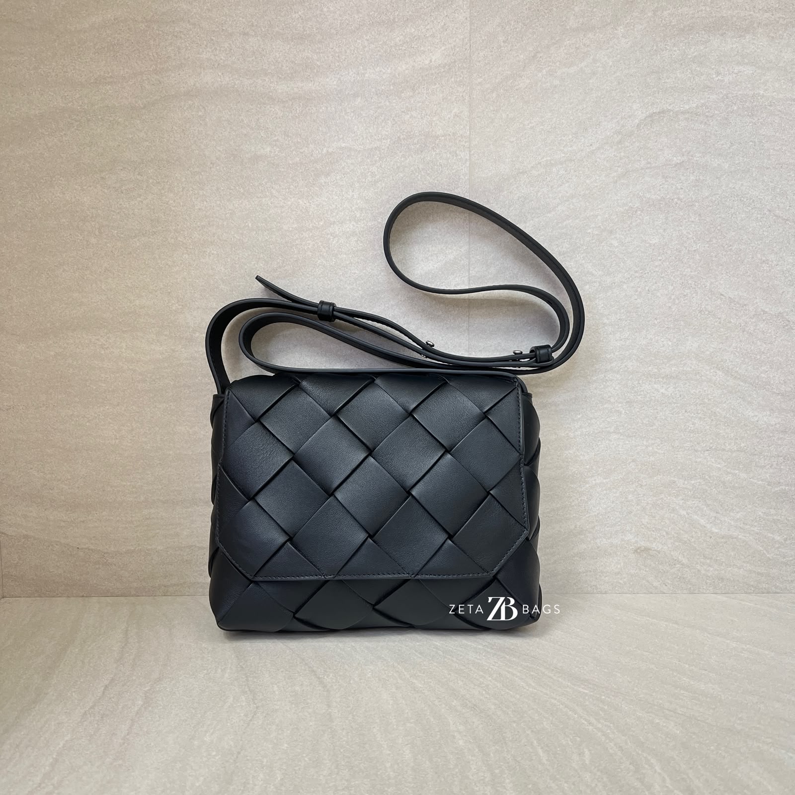 Bottega Veneta Diago Sling Bag Intrecciato Black