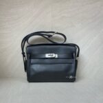Hermes Kelly Messenger PM Evergrain Noir PHW