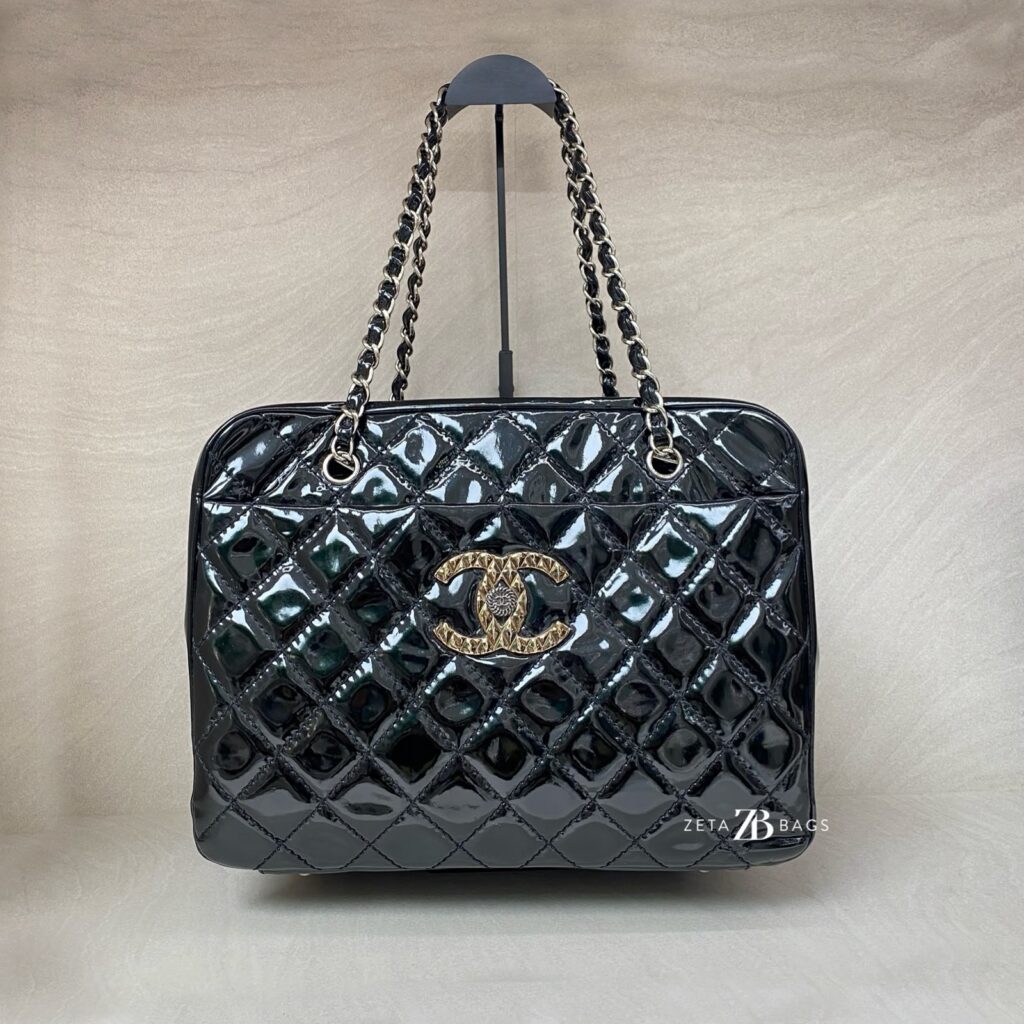 Chanel Brilliant Patent Camera Vernis Black SHW