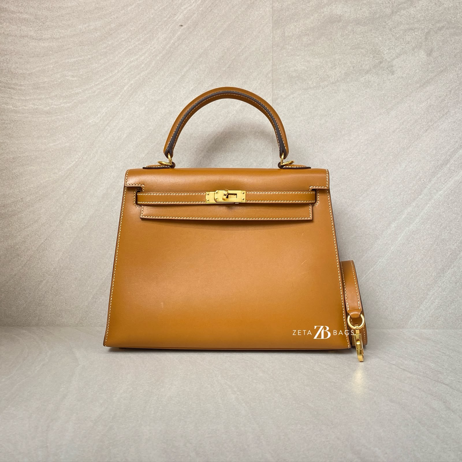 Hermes Kelly 25 Natural Sable Butler Sellier GHW