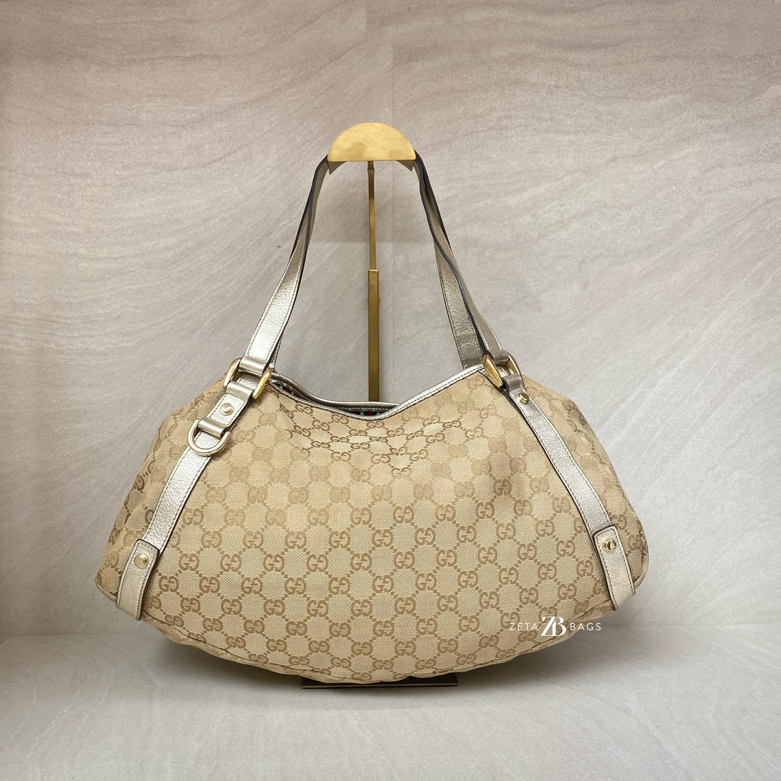 Gucci Abey Tote Bag GG Canvas Gold GHW