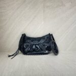 Balenciaga Le Cagole Mini Embossed Croco Black