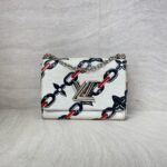 Louis Vuitton Twist MM Epi Chain Flowers White Black Red SHW