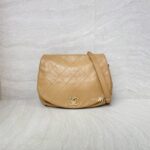 Chanel Round Chain Flap Camel Brown GHW
