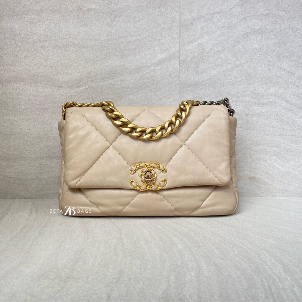 Chanel  C19 Small Lambskin Beige GHW