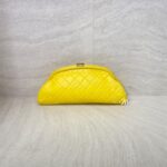 Chanel Timeless Clutch Lambskin Yellow GHW