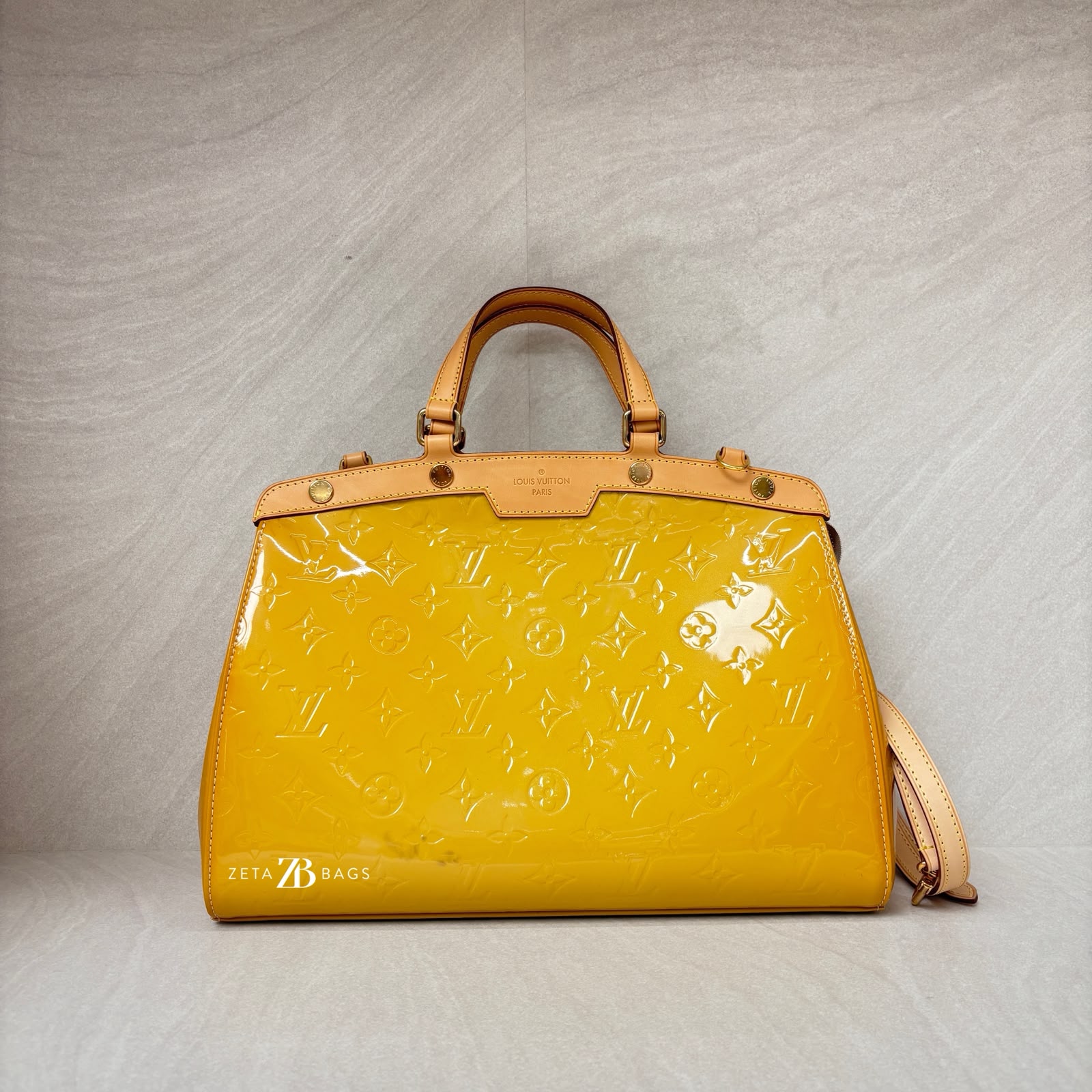 Louis Vuitton Brea MM Vernis Yellow GHW