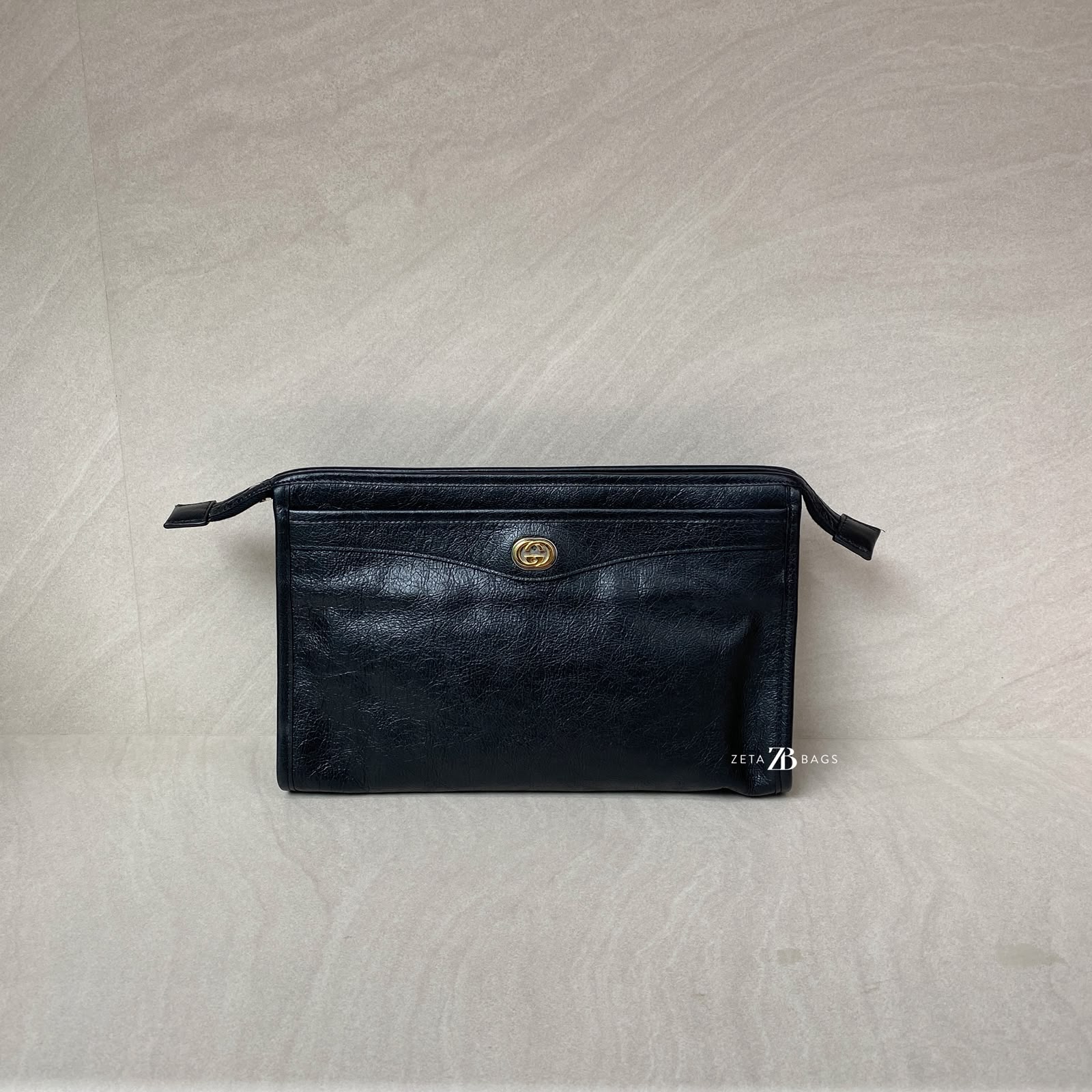Gucci Interlocking GG Clutch Black GHW