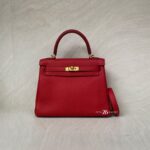 Hermes Kelly 25 Togo Rouge GHW