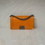 Chanel Boy 25 Lambskin Orange RHW