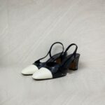 Chanel Slingback Pump Black White SHW