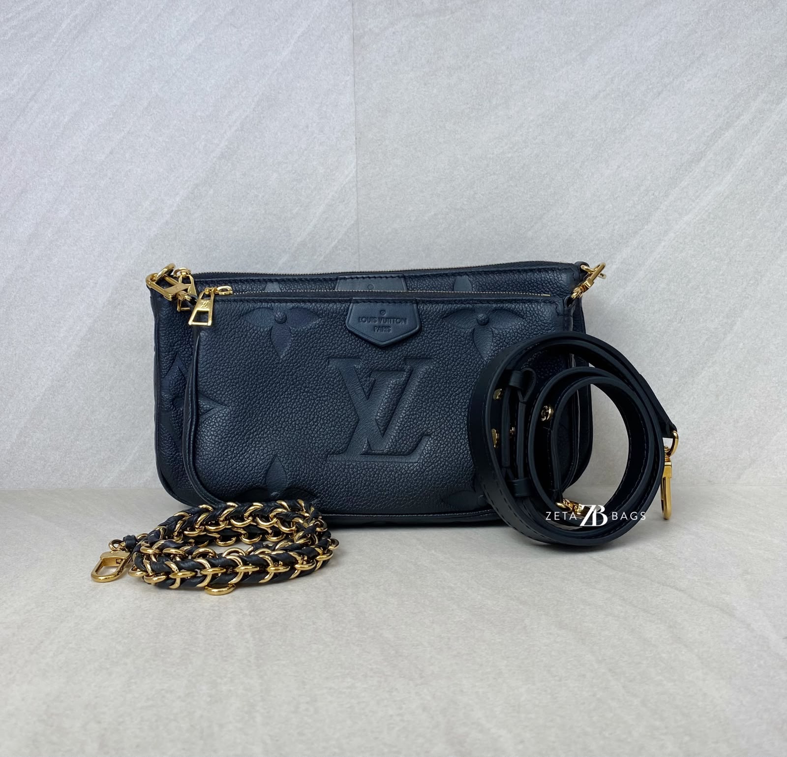 Louis Vuitton Multi Pochette Monogram Empreinte Black GHW