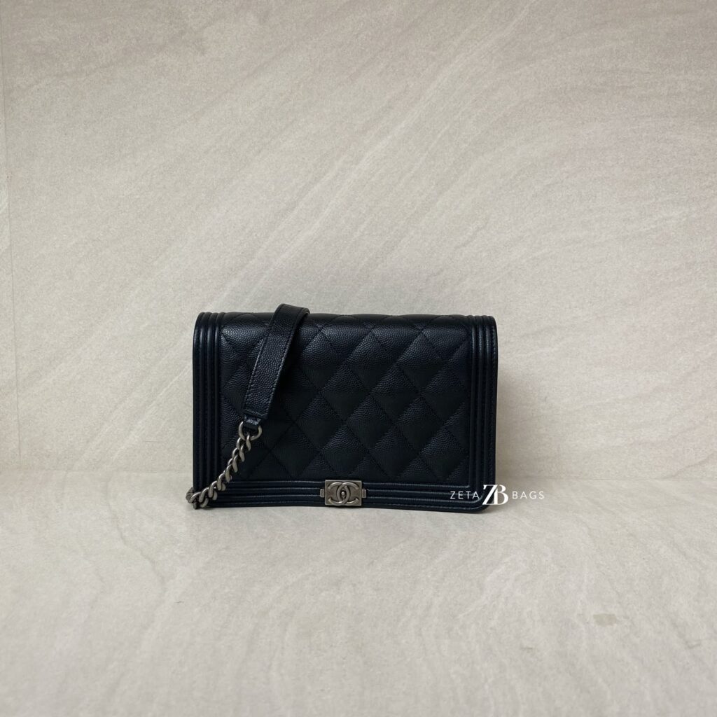 Chanel Boy Wallet On Chain Caviar Black RHW
