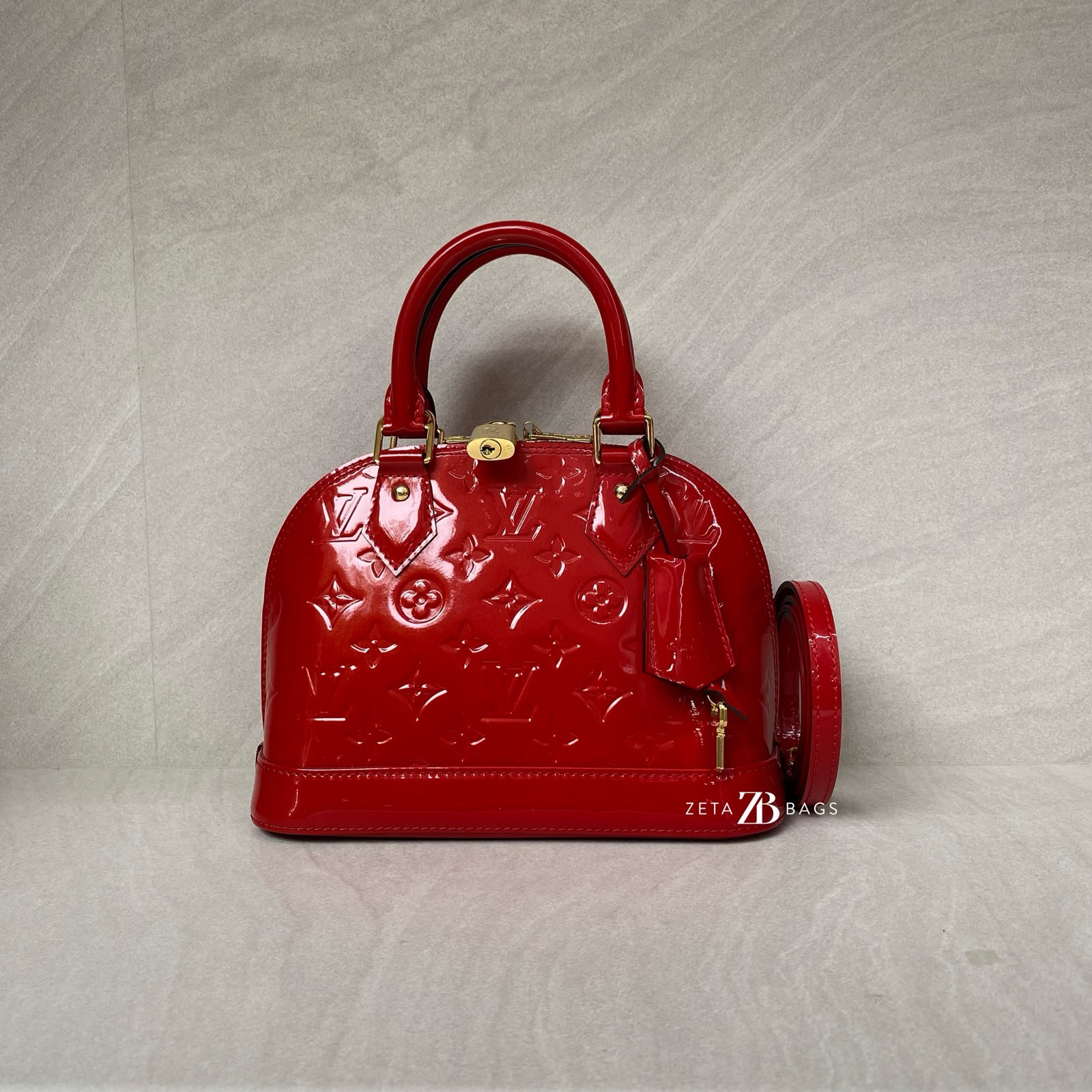 Louis Vuitton Alma BB Patent Monogram Cerise GHW