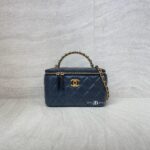 Chanel Vanity Top Handle With Lambskin Black GHW