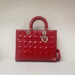 Dior Lady Dior Large Vernis Red GHW