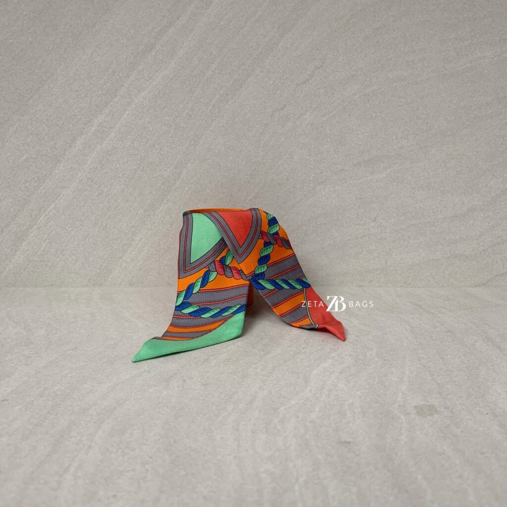 Hermes Twilly Grande Tenue Orange/Bleu/Gris
