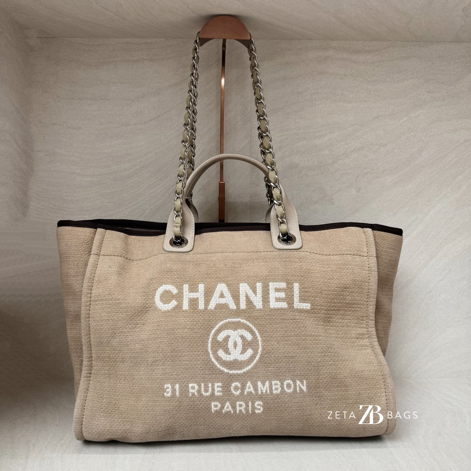 Chanel Deauville Denim Canvas Brown SHW