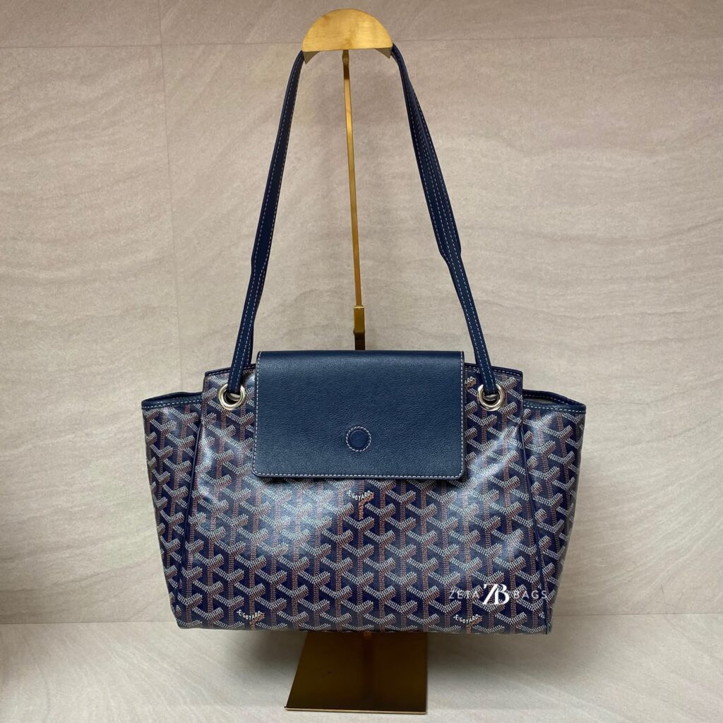 Goyard Rouette  Souple PM Goyardine Bleu Marine SHW