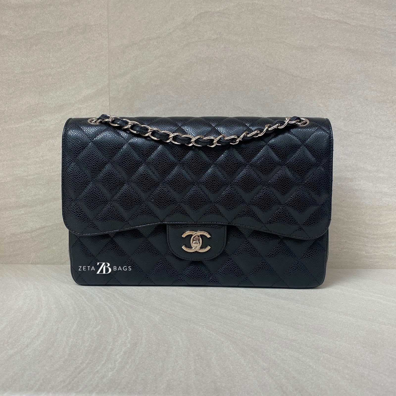 Chanel Classic Jumbo D Flap Caviar Black GHW