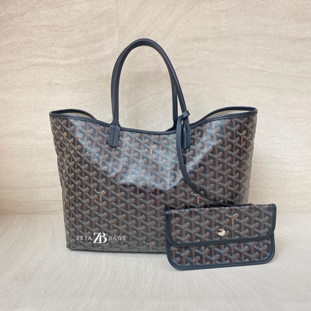 Goyard ST Louis PM Goyardine Noir SHW