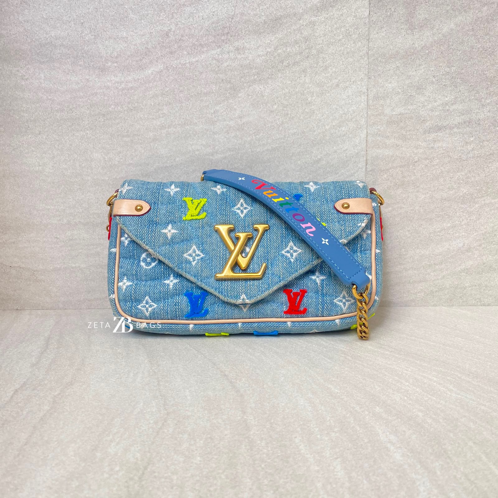 Louis Vuitton New Wave WOC Multicolor Denim Blue GHW