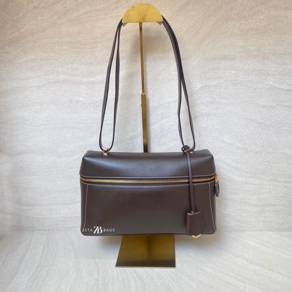 Loro Piana Extra Bag L27 Saddle Leather Dark Chocolate Licorice GHW