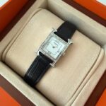 Hermes Hour Black Croco With Blue Saphire/Diamond Bezel