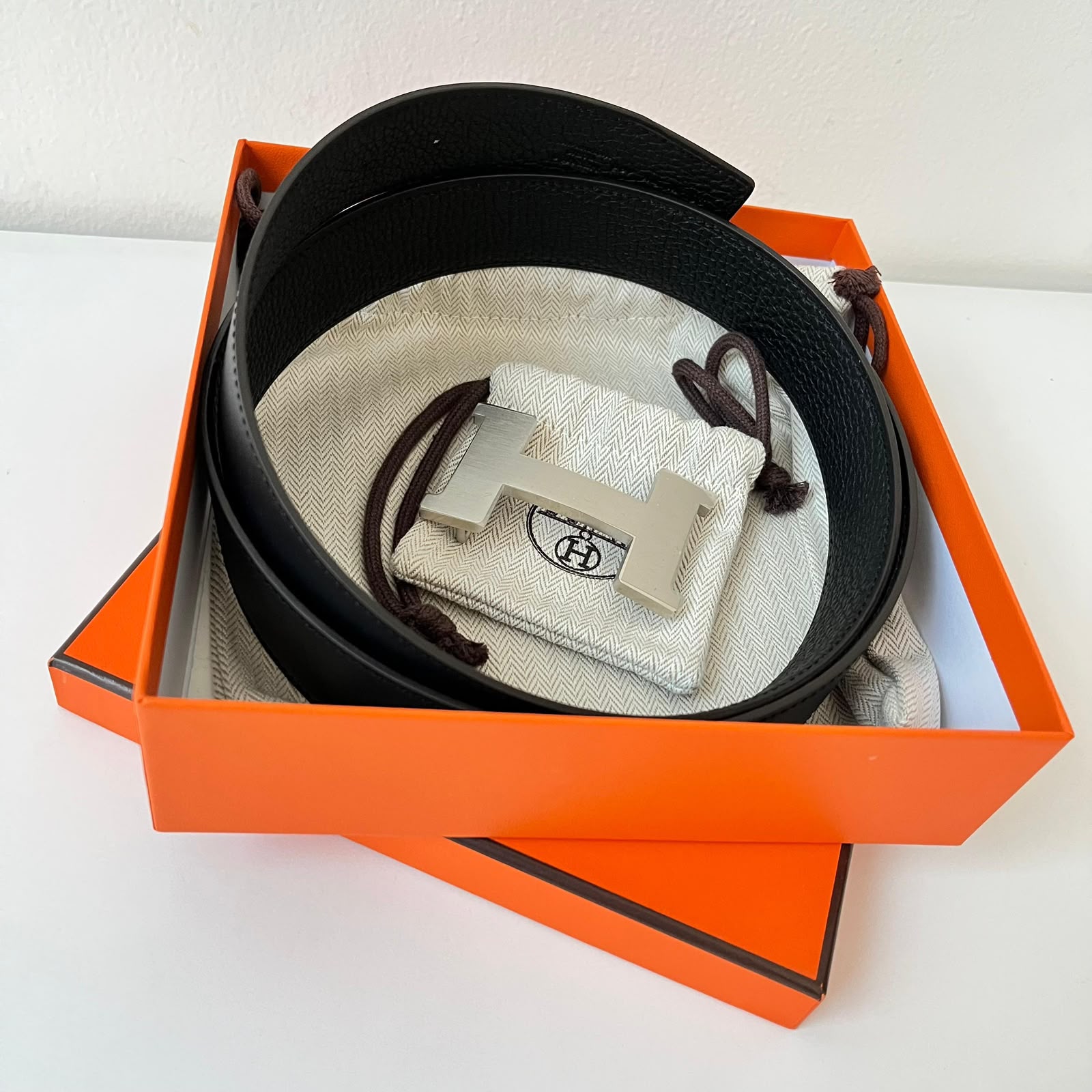 Hermes Belt 38 mm Black Palladium Hardware Complete Set