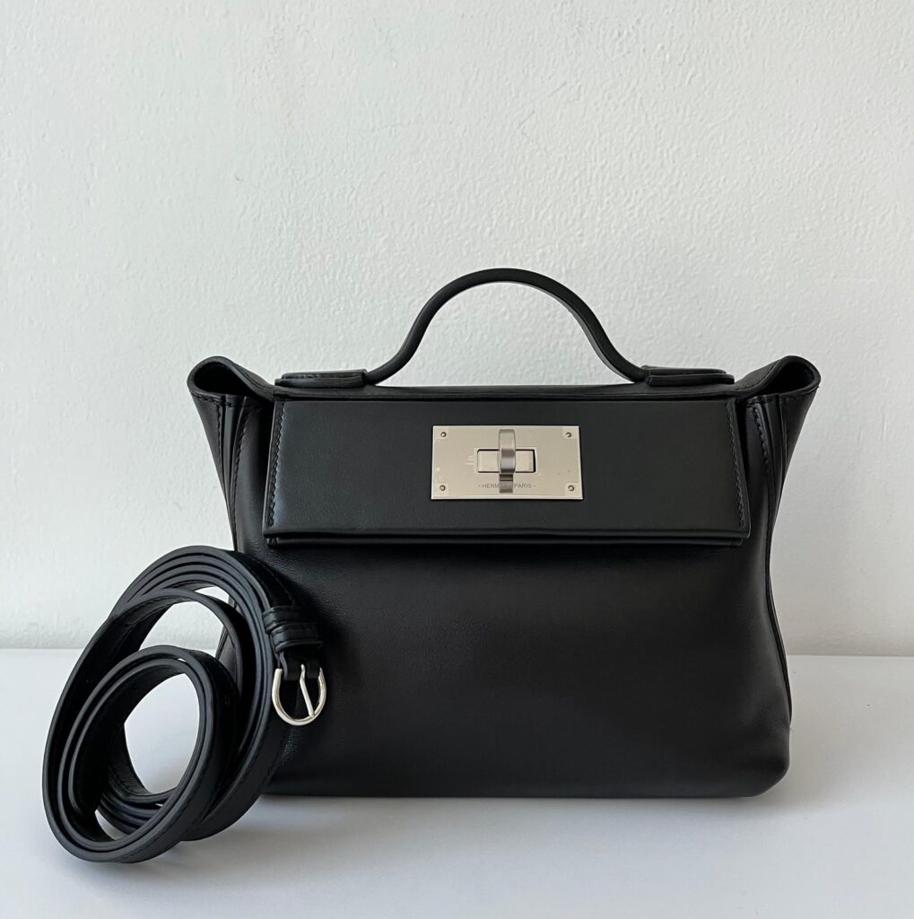 Hermes Mini 2424 Black Volupto Palladium Hardware