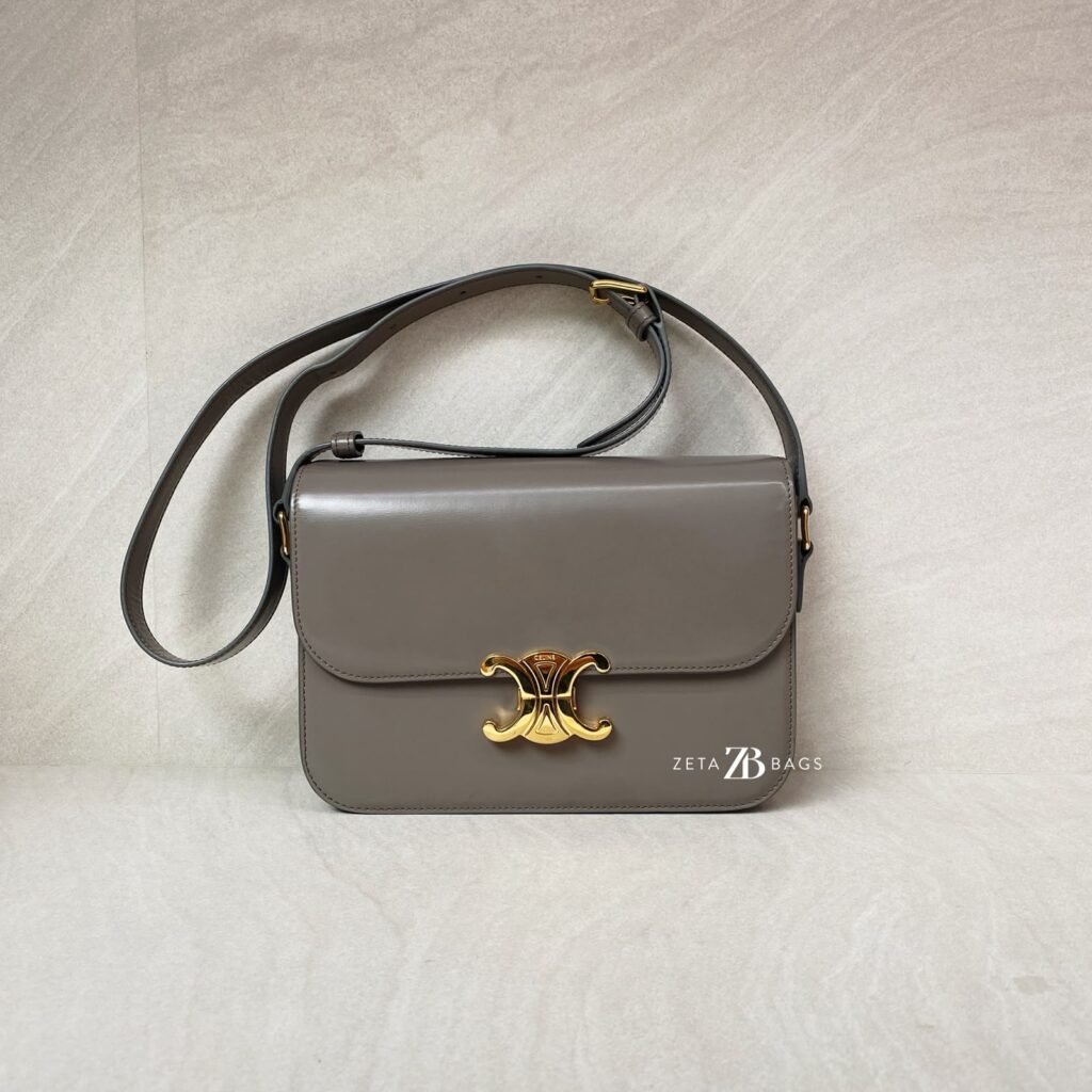 Celine Classique Triomphe Shiny Calfskin Grey GHW