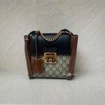 Gucci Mini Padlock Backpack GG Supreme Black Brown GHW