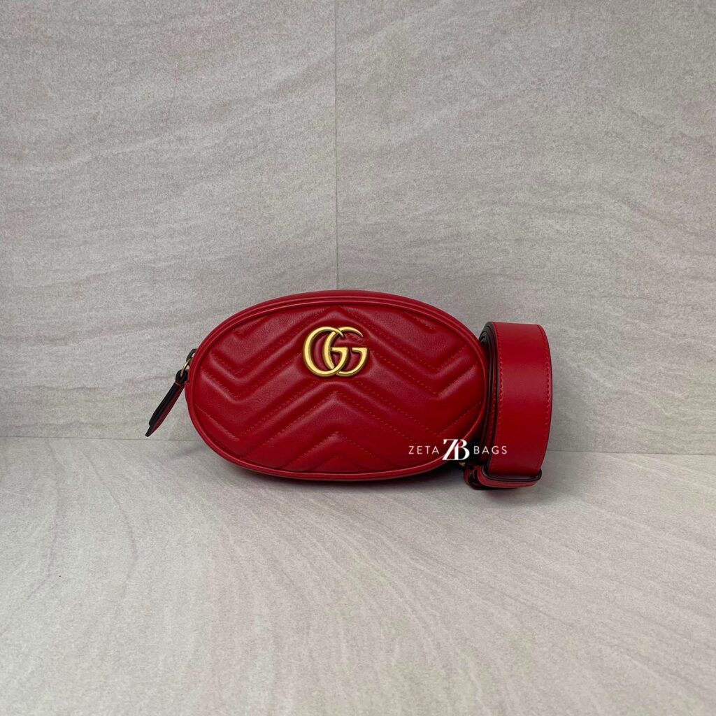Gucci Marmont Belt Bag Red GHW