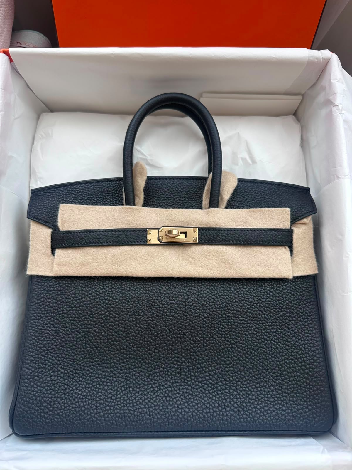 Hermes Birkin 25 Black Togo Clemence Gold Hardware