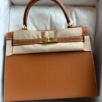 Hermes Kelly 25 Gold Epsom Gold Hardware