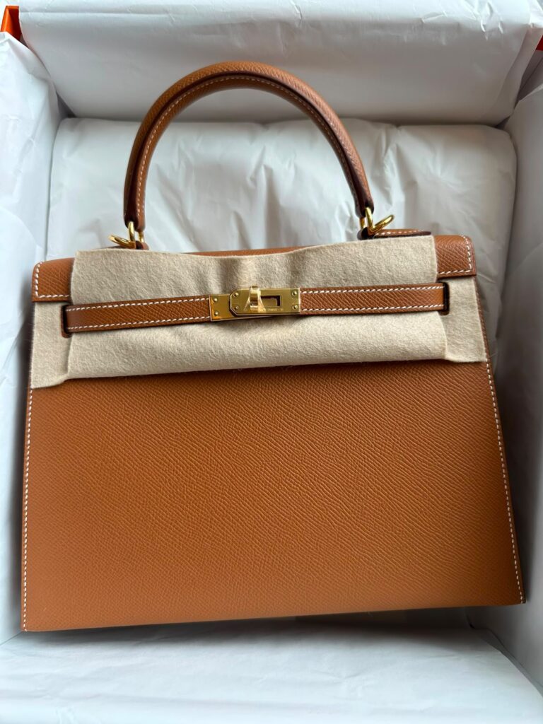 Hermes Kelly 25 Gold Epsom Gold Hardware